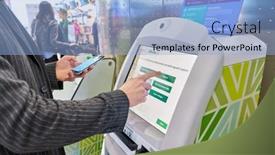  Presentation with airport terminal - Slide set enhanced with milan-malpensa-italy-circa-november background and a light blue colored foreground