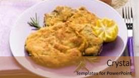  Presentation with recipe - Amazing presentation theme having milanese cutlet traditional italian recipe backdrop and a gold colored foreground