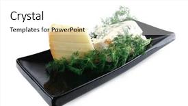  Presentation with black youths - Colorful slide set enhanced with mild green - aged french delicatessen cheeses backdrop and a white colored foreground