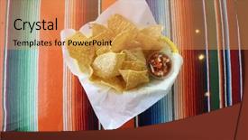  Presentation with chips and salsa - Audience pleasing slide deck consisting of mild green - chips and salsa fresh deep backdrop and a coral colored foreground