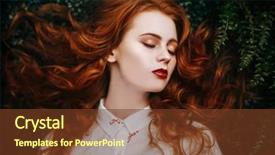  Presentation with cosmetics beauty - Presentation theme featuring mild green - close up portrait background and a tawny brown colored foreground