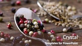  Presentation with pink black - Beautiful slide deck featuring mild green - closeup of a spoon backdrop and a tawny brown colored foreground