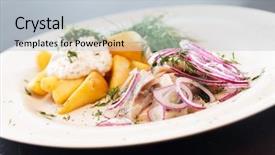  Presentation with potatoes plant - Slide deck featuring mild green - matjes with potatoes background and a  colored foreground