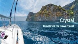  Presentation with sailing - Theme having mile stones - sailing vessel anchored background and a ocean colored foreground