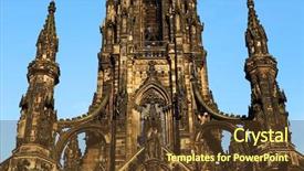  Presentation with wall street stocks - Cool new slide deck with mile stones - walter scott monument on princess backdrop and a tawny brown colored foreground