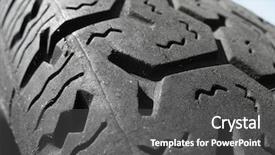  Presentation with change a flat car tire - PPT theme consisting of mileage - extreme closeup of used car background and a  colored foreground