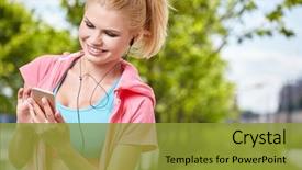  Presentation with music and sports - PPT theme enhanced with mileage - fitness and lifestyle concept background and a gold colored foreground