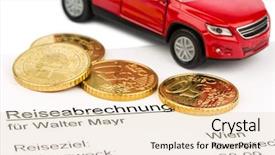  Presentation with euro - PPT layouts enhanced with mileage - settlement of travel expenses background and a  colored foreground