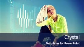  Presentation with woman sport - Slides enhanced with mileage - sport and lifestyle concept background and a navy blue colored foreground