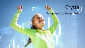  Presentation with victory sport - Slide deck enhanced with mileage - sport and lifestyle concept background and a light blue colored foreground