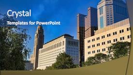  Presentation with pathways - Colorful presentation theme enhanced with miles - columbus ohio riverfront along backdrop and a  colored foreground