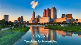  Presentation with pathways - Slide set enhanced with miles - columbus ohio riverfront along background and a  colored foreground