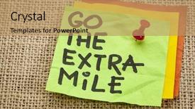  Presentation with motivational - Presentation theme with miles - go the extra mile background and a coral colored foreground