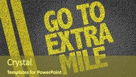  Presentation with extra mile - PPT theme enhanced with miles - go to extra mile written background and a tawny brown colored foreground