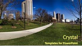  Presentation with columbus - Audience pleasing slides consisting of miles - scioto mile in downtown columbus backdrop and a tawny brown colored foreground