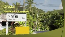  Presentation with 3d signpost - Slide set consisting of milestone road - signpost to haad rin koh background and a  colored foreground