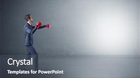  Presentation with pink boxing gloves - PPT layouts having milit - businessman fighting with boxing gloves background and a  colored foreground