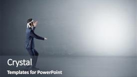  Presentation with pink boxing gloves - Slide deck consisting of milit - businessman fighting with boxing gloves background and a gray colored foreground