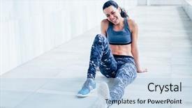  Presentation with train the trainer - Presentation consisting of militar - fit and healthy personal trainer background and a light blue colored foreground