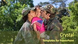  Presentation with daughter - Cool new presentation theme with military - army parents reunited with their backdrop and a tawny brown colored foreground