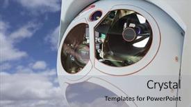  Presentation with military camera - Audience pleasing slides consisting of military - closeup of a drone camera backdrop and a light gray colored foreground