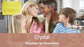  Presentation with homecoming - Presentation featuring food military - family celebrating father's homecoming background and a coral colored foreground