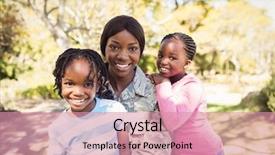  Presentation with military family - Audience pleasing PPT theme consisting of military - happy family posing together backdrop and a coral colored foreground