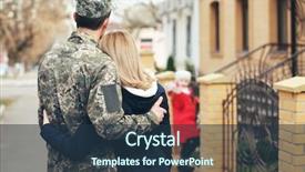  Presentation with family reunion - Amazing theme having military - happy reunion of soldier backdrop and a tawny brown colored foreground