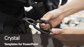  Presentation with commando - Amazing slides having partner military - man's hand fixing harness backdrop and a  colored foreground