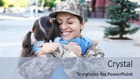  Presentation with daughter mother - PPT layouts featuring military - mother in army uniform background and a light blue colored foreground