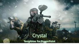  Presentation with masks - Beautiful theme featuring military - paintball team in uniform backdrop and a wine colored foreground