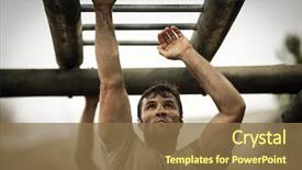  Presentation with monkey - Slide set enhanced with military - soldier climbing monkey bars background and a tawny brown colored foreground