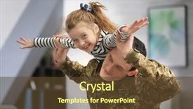  Presentation with daughter - Amazing PPT layouts having military - soldier in camouflage playing backdrop and a tawny brown colored foreground