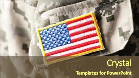  Presentation with army - Beautiful PPT theme featuring military - u s army uniform closeup backdrop and a tawny brown colored foreground