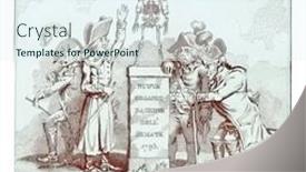  Presentation with engraving - Cool new slide set with military-affairs-committee-vintage-engraving backdrop and a sky blue colored foreground