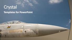  Presentation with air force - Presentation design having military aircraft - air force jet background and a seafoam green colored foreground