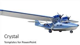  Presentation with clipping - Theme enhanced with military aircraft - catalina flying boat isolated background and a white colored foreground