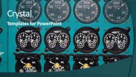  Presentation with control panel - PPT theme having military aircraft - control panel in soviet liner background and a ocean colored foreground