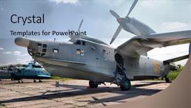  Presentation with submarine - Slides having military aircraft - hdr old soviet naval anti-submarine background and a light blue colored foreground