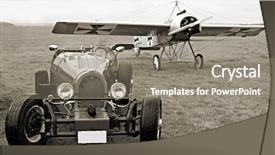  Presentation with aircraft - Presentation theme consisting of military aircraft - historic racer and historic monoplane background and a gray colored foreground
