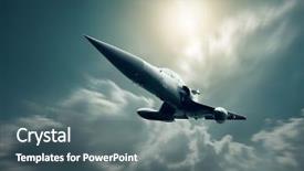 Presentation with speed - Amazing PPT layouts having military airplan on the speed backdrop and a ocean colored foreground