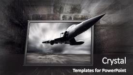  Presentation with air force - PPT layouts enhanced with military airplane on the speed background and a dark gray colored foreground