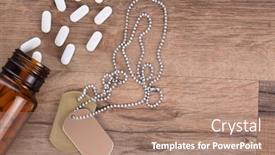  Presentation with veterans - Cool new presentation design with military-and-veterans-health-care backdrop and a coral colored foreground