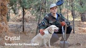  Presentation with archeology - Amazing PPT layouts having military archeology man with metal backdrop and a gray colored foreground