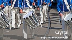  Presentation with marching band - Beautiful slides featuring military band marching backdrop and a gray colored foreground