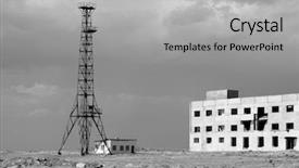  Presentation with central asia - Presentation design having military base in central asia background and a light gray colored foreground