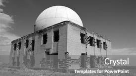  Presentation with central asia - Presentation featuring military base in central asia background and a gray colored foreground