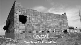  Presentation with central asia - Presentation theme featuring military base in central asia background and a gray colored foreground