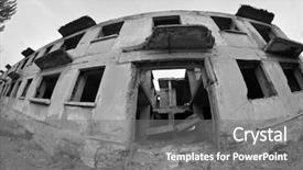  Presentation with central asia - Beautiful presentation theme featuring military base in central asia backdrop and a gray colored foreground