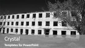  Presentation with central asia - Slide set having military base in central asia background and a gray colored foreground